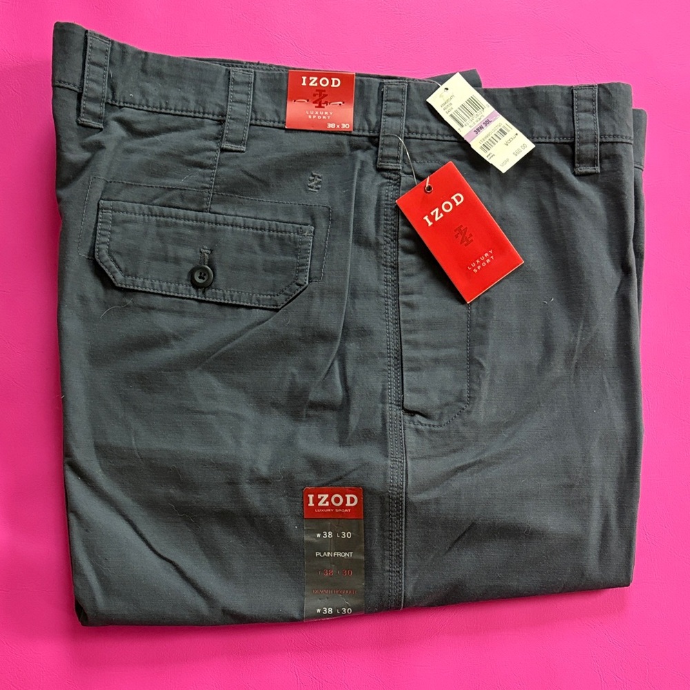 Izod Men's Charcoal Blue Chinos